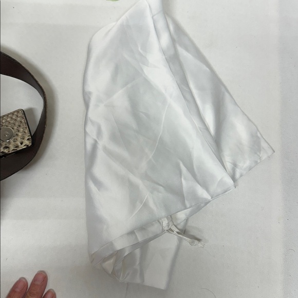 MICHAEL KORS Authentic Natural Brown Python Rehearsal Drawstring Shoulder Bag - Picture 10 of 16